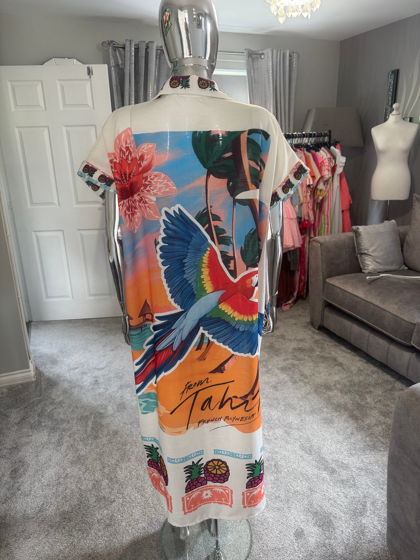Parrot shirt dress