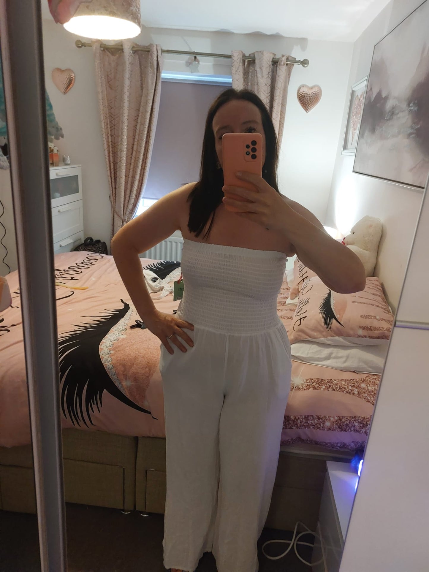 White Strapless Jumpsuit