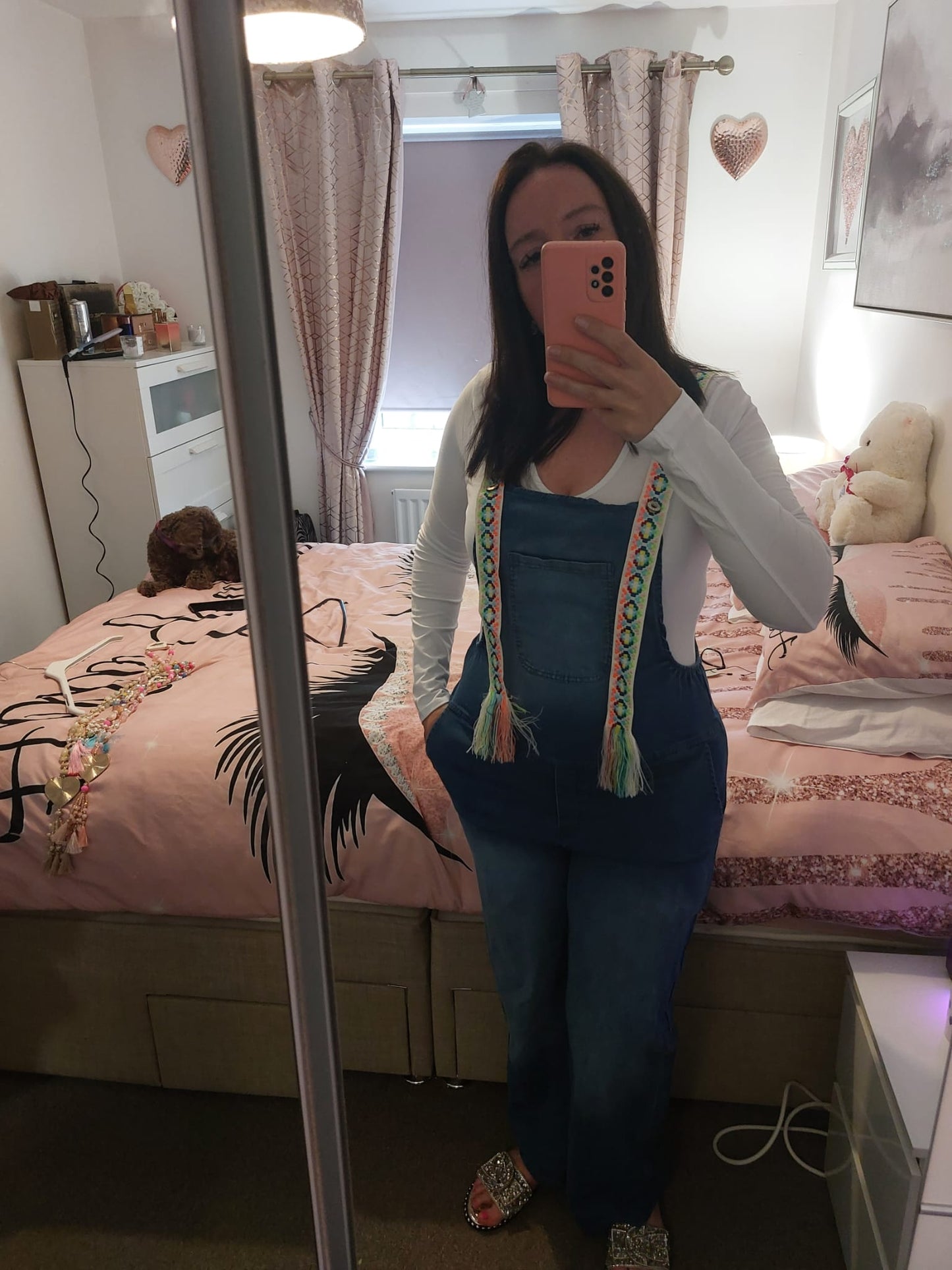 Denim Style Dungarees with Flared Leg