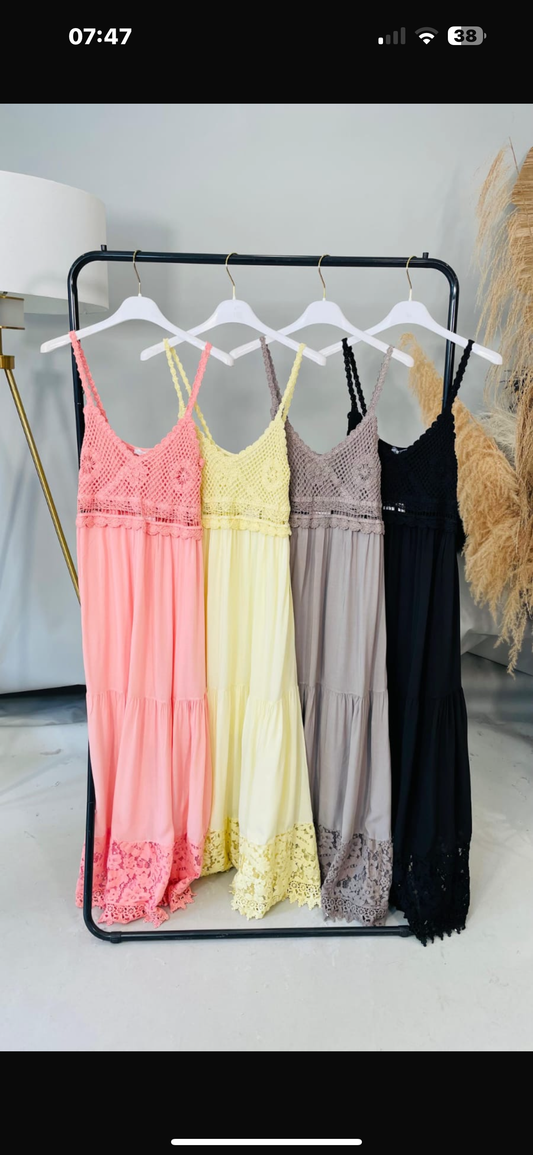 Rebecca crochet maxi dress