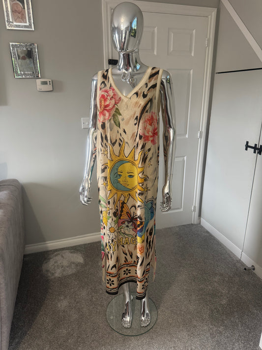 Sun and moon lurex dress