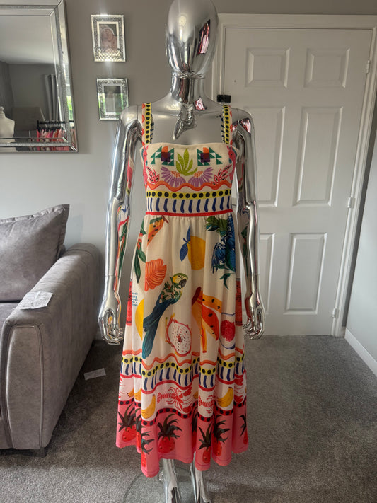 Parrot print dress
